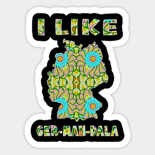 I like (love) Ger-Man-Dala / Mandala on Germany Map Sticker